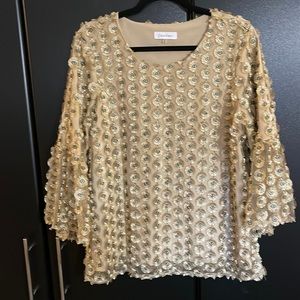 Gold embellished Calvin Klein blouse